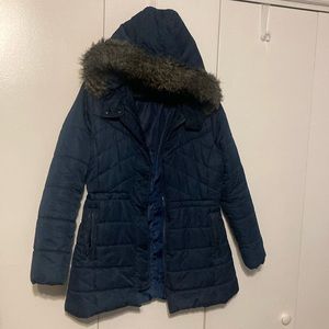 Merona Women’s Size Medium Hooded Winter Jacket Blue Color